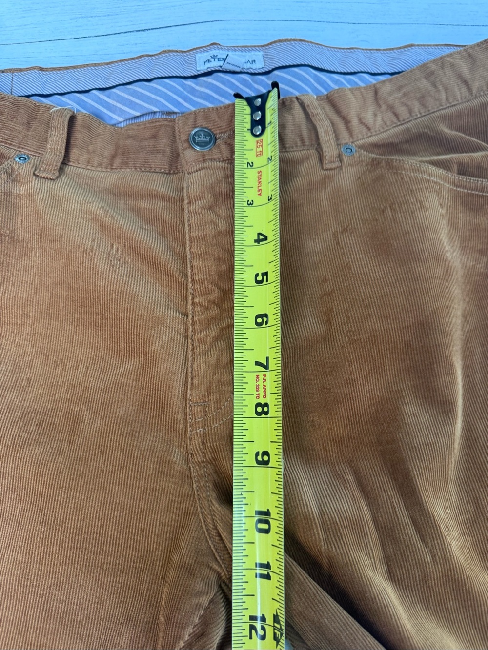 Peter Millar Brown Corduroy Pants Men’s Size 38 Straight Leg Inseam 24” - Picture 5 of 9